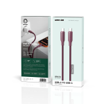 60W PD USB-C to USB-C PVC Fast Charging Cable (1m) - Burgundy - تصویر 3