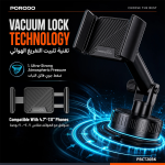 Blue Vacuum Suction Car Phone Mount - Black - تصویر 4