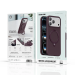 Minister iPhone 18 Pro Max MagSafe Case, PU Leather, 360 Rotating Stand - Burgundy - تصویر 10