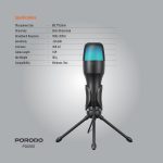 Gaming Condenser Microphone PDX551 - USB, Black - تصویر 7