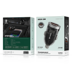 Zinc Alloy Transparent Car Charger, Dual Port (30W PD USB-C + 22.5W QC USB-A) - Black - تصویر 6