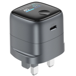 PRIME AVS TFT Wall Charger GaNStorm Technology, USB-C Output, PD 65W, TFT Dynamic Display - Grey - تصویر 3