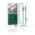 Braided USB-A to Lightning Cable 12W 1m, Grey - تصویر 3