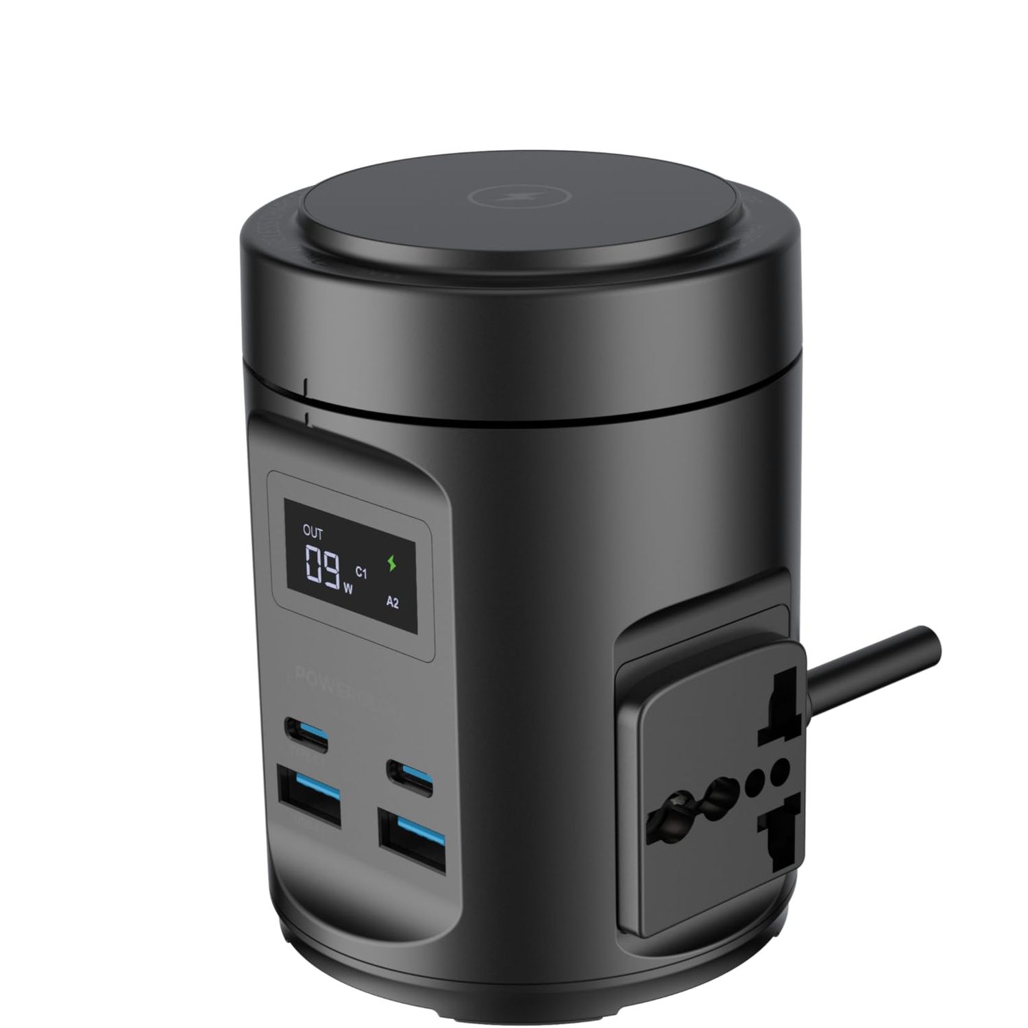 Powerology Magsafe Power Hub PWCUQC014 - 65W PD, 15W Wireless, UK Plug, Black Powerology Magsafe Power Hub PWCUQC014 - 65W PD, 15W Wireless, UK Plug, Black - تصویر 1