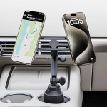 Dual Phone Holder with Cup Mount - Magsafe Compatible, Black - تصویر 3
