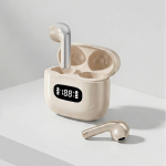 Carlton Wireless Earbuds, Bluetooth V6.0, 12Hrs Playtime, Dual-Mic Clear Calls - Beige - تصویر 2