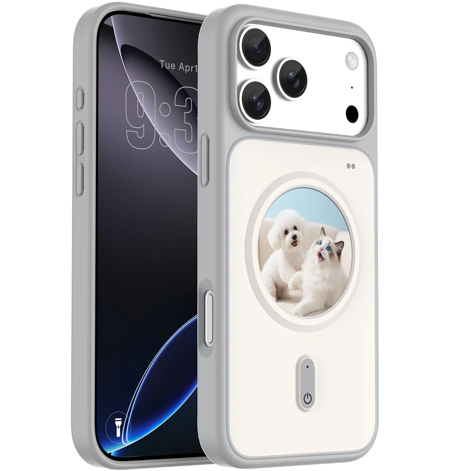 Smart Display Case with 1.85" IPS Screen & Rear-Camera Live Preview for iPhone 18 Pro Max/17 Pro Max - Grey Smart Display Case with 1.85" IPS Screen & Rear-Camera Live Preview for iPhone 18 Pro Max/17 Pro Max - Grey - تصویر 1
