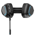 Commander Wired Gaming Headphones with Ambient LED Light & Fold-Away Mic - Black - تصویر 8