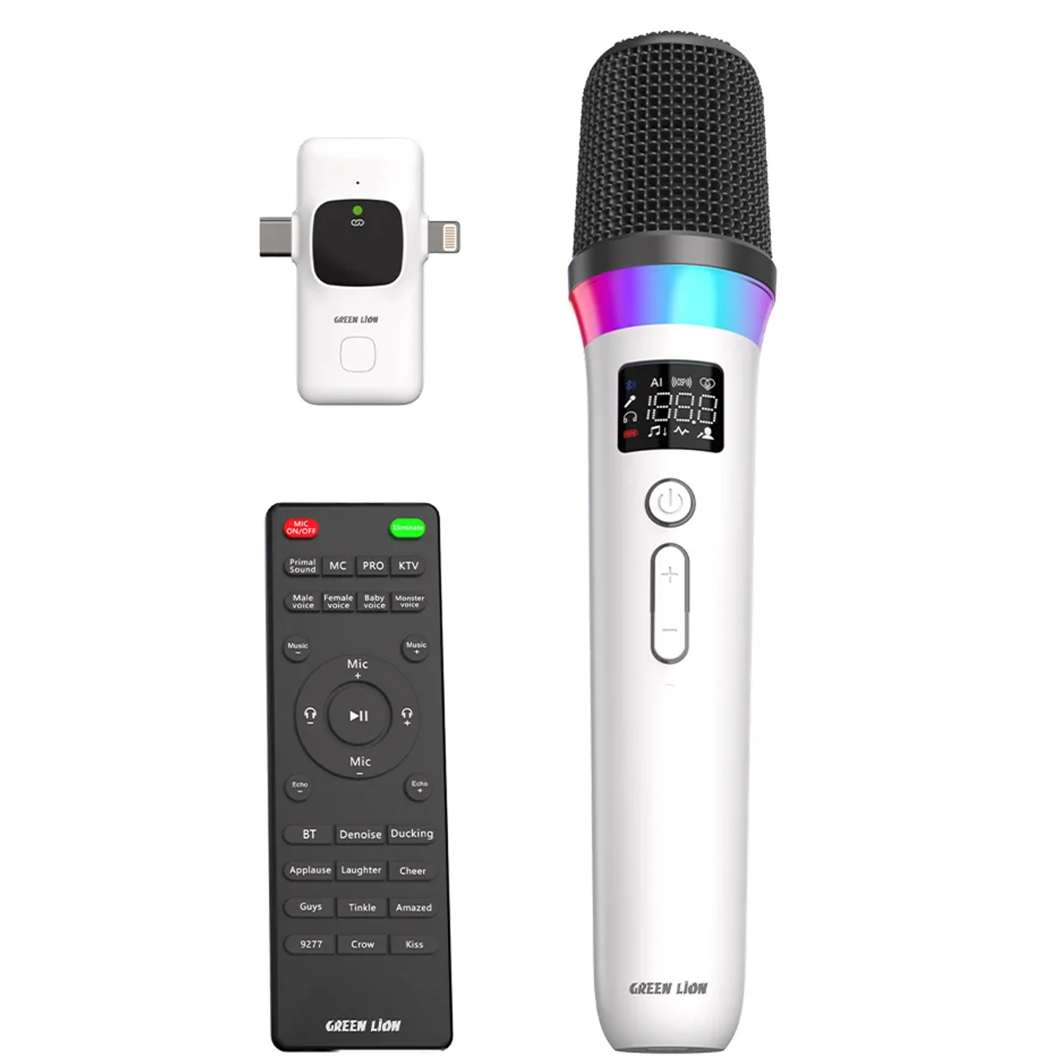 Wireless Microphone GM-97X with Remote - White Wireless Microphone GM-97X with Remote - White - تصویر 1