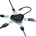 USB-C Hub PDX529 - 6-in-1 4K HDMI, 100W PD, Black - تصویر 2