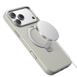 Kenton MagSafe Leather Case with Ring Kickstand for iPhone 18 Pro/17 Pro - Silver - تصویر 5