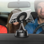 GX-90 MagSafe Suction Car Phone Holder, Strong N52 Magnets, 3-Axis Flexible Rotation - Black - تصویر 3