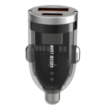 Zinc Alloy Transparent Car Charger (30W PD + 22.5W QC) with 1m USB-C to Lightning Cable - Black - تصویر 5