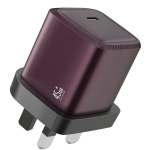 G-Charge Series UK Plug USB-C Wall Charger, 45W PD Fast Charging - Burgundy