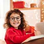 Anti-Blue Light Kids Glasses, Digital Eye Strain Relief, Lightweight Design, Perfect Kid-Fit - Black - تصویر 2