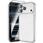 4 in 1 iPhone 18 Pro Max Defender Pack (Camera Lens + HD Glass + Back Film + Cover) - Blue