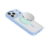 Titan MagSafe iPhone 18/17 Pro Case - Metal Buttons, Blue - تصویر 4