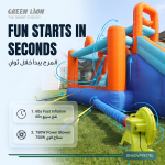 Adventure Park Inflatable Bounce House with Pool, Trampoline, Water Cannon, 60s Inflation, 135kg Load, 4.8x3.5x2.5m - Blue - تصویر 3