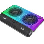 Laptop Cooling Pad PDX121BK - Dual Fans, RGB, Black - تصویر 5