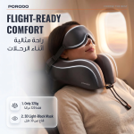 Travel Neck Pillow & 3D Eye Mask - Grey - تصویر 2