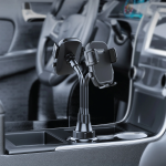 Car Phone Holder Dual Drive - Universal, Black - تصویر 3