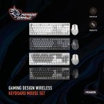 Wireless Keyboard & Mouse Set PDX225-GYB - Arabic Keys, Grey - تصویر 2