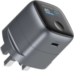PRIME AVS TFT Wall Charger GaNStorm Technology, USB-C Output, PD 65W, TFT Dynamic Display - Grey