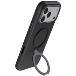 Silicone Stand Case for iPhone 18 Pro Max, 360° Rotating Stand - Black - تصویر 8
