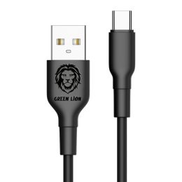کابل پی وی سی سبز نوع C 1.2m 2A - مشکی - برند گرین لاین Green lion