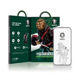 محافظ صفحه نمایش خمیده کامل شیشه ای 3D Forte HD برای iPhone 12 Pro Max (6.7 اینچ) -  - برند گرین لاین Green lion