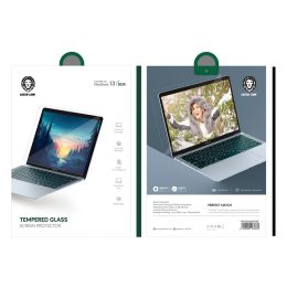 محافظ صفحه نمایش شیشه ای با رنگ سبز برای Macbook 13 Air 2020 - Clear - برند گرین لاین Green lion