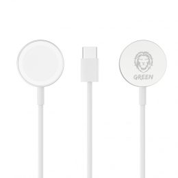کابل شارژ مغناطیسی سبز 1.2M (رابط Type-C) برای iWatch - نقره ای - برند گرین لاین Green lion