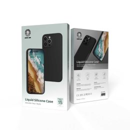 قاب سیلیکونی مایع برای آیفون 15 پرو - مشکی - برند گرین لاین Green lion