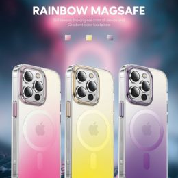 قاب سبز رنگین کمان Magsafe برای iPhone 14 Pro Max (6.7 اینچ) - بنفش - برند گرین لاین Green lion