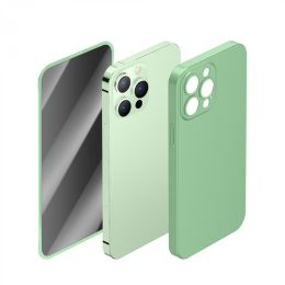 قاب سبز 360 Carsaca Plus با شیشه خصوصی برای iPhone 13 Pro Max - Light Gree - برند گرین لاین Green lion