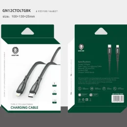 کابل PVC نوع C به لایتنینگ 1.2M 20W - مشکی - برند گرین لاین Green lion