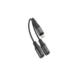 [GN2ADCHCTAXBK] Green Lion 2 in 1 Splitter Adapter ( Type-C to Type-C(Charging) + 3.5MM(Audio)-Black
