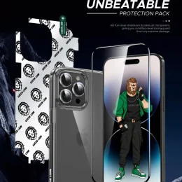 بسته 4 در 1 Defender برای iPhone 15 Pro Max - شفاف - برند گرین لاین Green lion