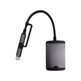 هاب چند منظوره کوچک 5 در 1 ( Type-C/Lightning/SD/TF/AUX/USB) - مشکی - برند گرین لاین Green lion