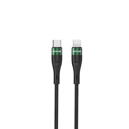 کابل بافته USB-C به Lightning 1M PD 20W - مشکی - برند گرین لاین Green lion