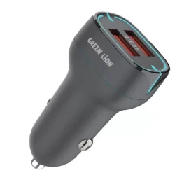 شارژر ماشین QC18w+QC 18w توتال 36w کابل c نوع USB 1 متر مشکی/نارنجی			 - برند گرین لاین Green lion