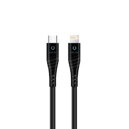 [GNCCTCLTG1MBK] Green Lion PVC USB-C to Lightning Cable with LED Indicator 1M PD 20W - Black