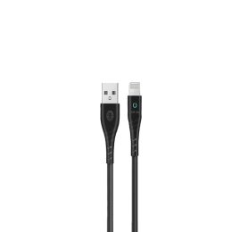 [GNCCUALTG1MBK] Green Lion PVC USB-A to Lightning Cable with LED Indicator 1M - Black