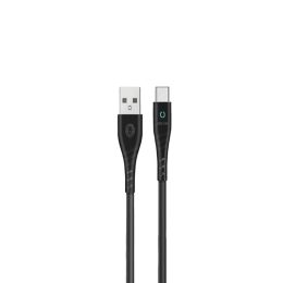 [GNCCUATYC1MBK] Green Lion PVC USB-A to Type-C Cable with LED Indicator 1M - Black