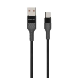 کابل USB-TYPE Cdata 1m 2.1A بافت مشکی/نارنجی  - برند گرین لاین Green lion