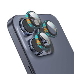 [GNCMOLNS15PMDBL] Green Lion Camo High Transparency Camera Lens for 15Pro - 15Promax (Dark Blue)