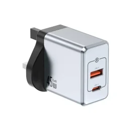 شارژر دیواری گرین لاین مدل GNGAN45WUK رنگ طوسی