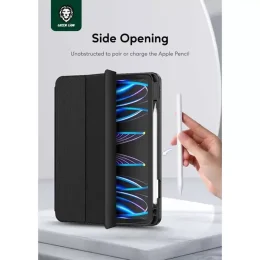 قاب پرمیوم هوگو با جای مداد برای iPad 9 10.2 اینچی -مشکی - برند گرین لاین Green lion