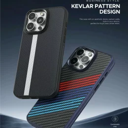کیس Kevlar Designo برای آیفون 15 پرو مکس - مشکی - برند گرین لاین Green lion