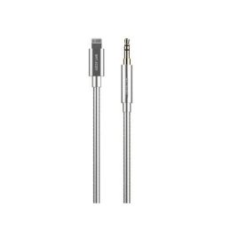 [GNL2AUX35MSL] Green Lion Non-MFi Lightning to AUX 3.5mm Stainless Steel Plating Cable 90cm- Silver